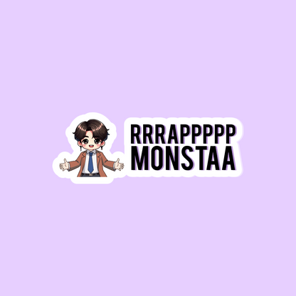 🔥 RRRAPPPP MONSTAA – Large Bumper Sticker (15″×3.75″) 💜