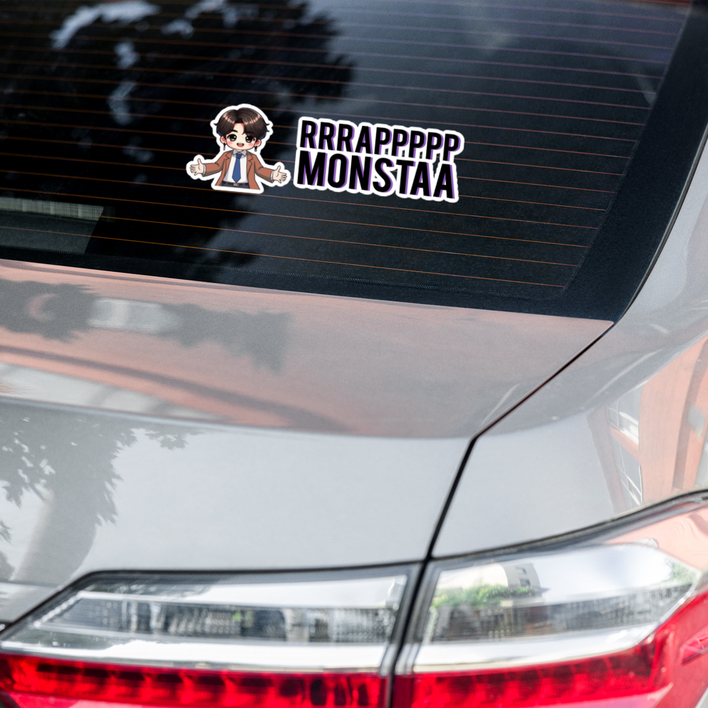 🔥 RRRAPPPP MONSTAA – Large Bumper Sticker (15″×3.75″) 💜